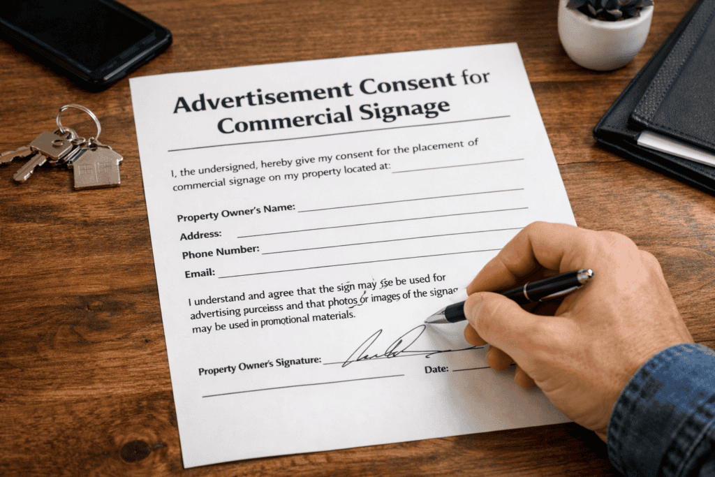 Advertisement Consent for Commerical Signage
