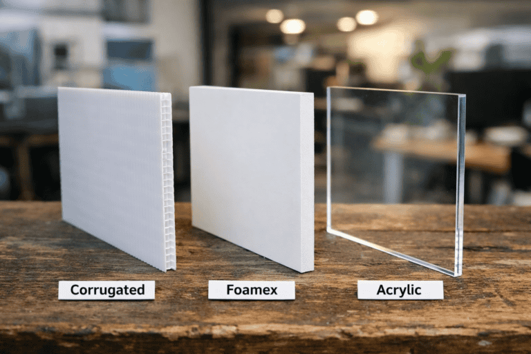 Corrugated vs Foamex vs Acrylic
