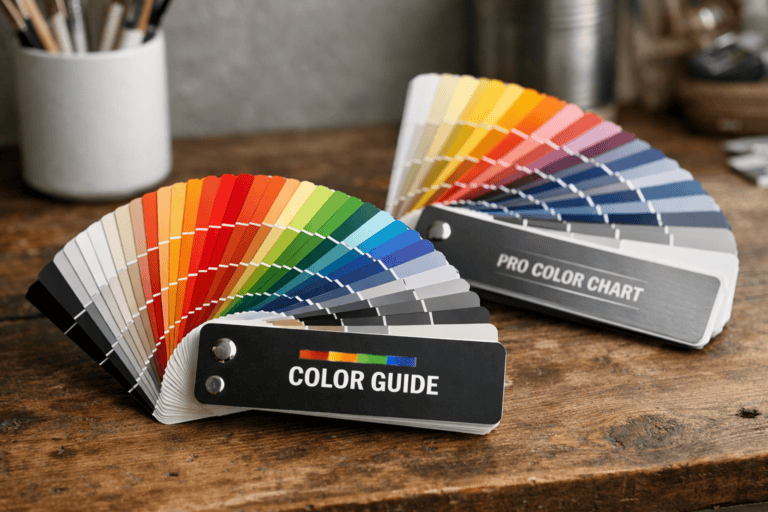 Fan Decks, Rivet-bound colour browsing tools presenting your full range in a compact, durable format. Every chip spectrophotometer-verified.