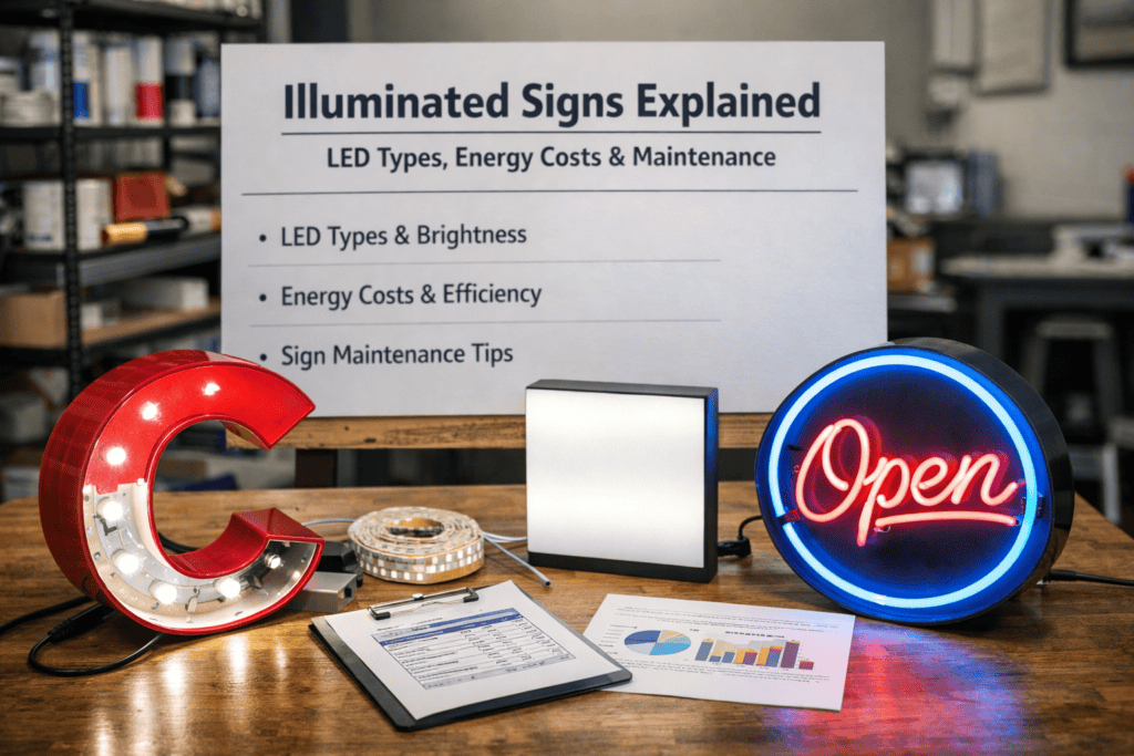 Illuminated Signs Explained: LED Types, Energy Costs and Maintenance