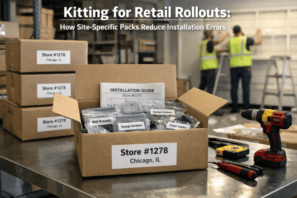 Kitting for Retail Rollouts: How Site-Specific Packs Reduce Installation Errors