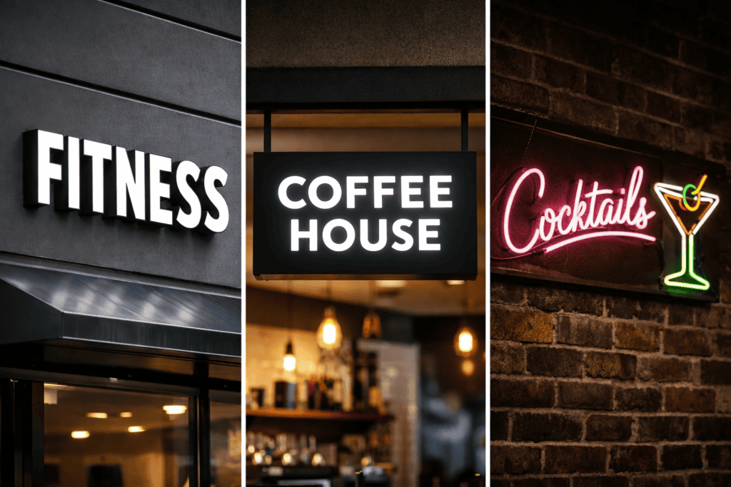 The three main illuminated sign types